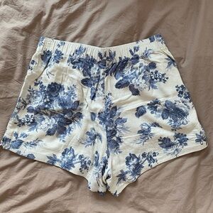 Abercrombie & Fitch Blue Floral High Waist Shorts